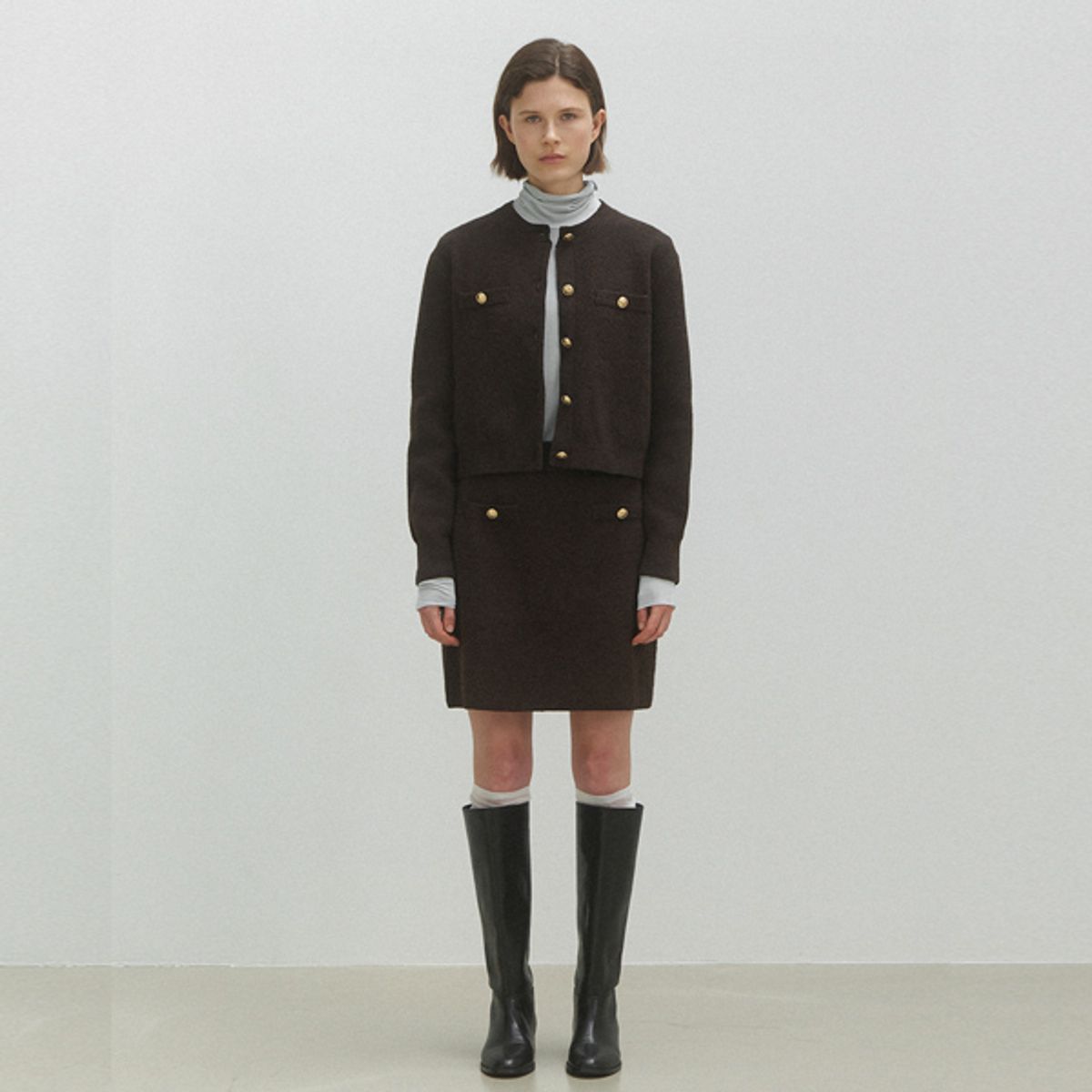 아틀리에 나인(ATELIER NAIN) CHLOEE WOOL SET-UP KNIT CARDIGAN(CD-2133)