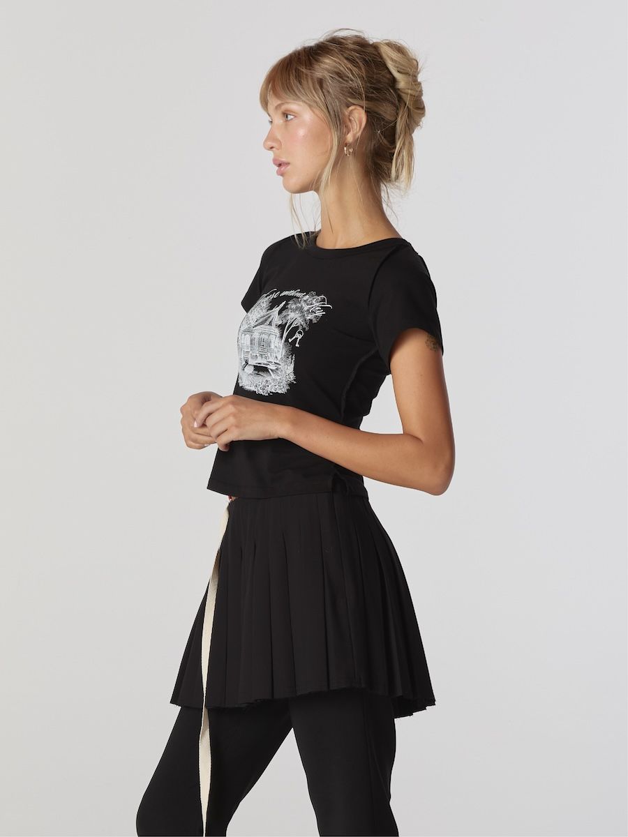 ★GLOWNY★CHAMBER CROP TEE (BLACK)★正規品/韓国直送料込/人気 MUSINSA公式 | GLOWNY CHAMBER CROP TEE (BLACK)