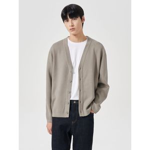 버드아이 이중직 와이 카디건  베이지