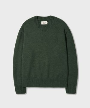 에센셜 브이넥 니트 그린