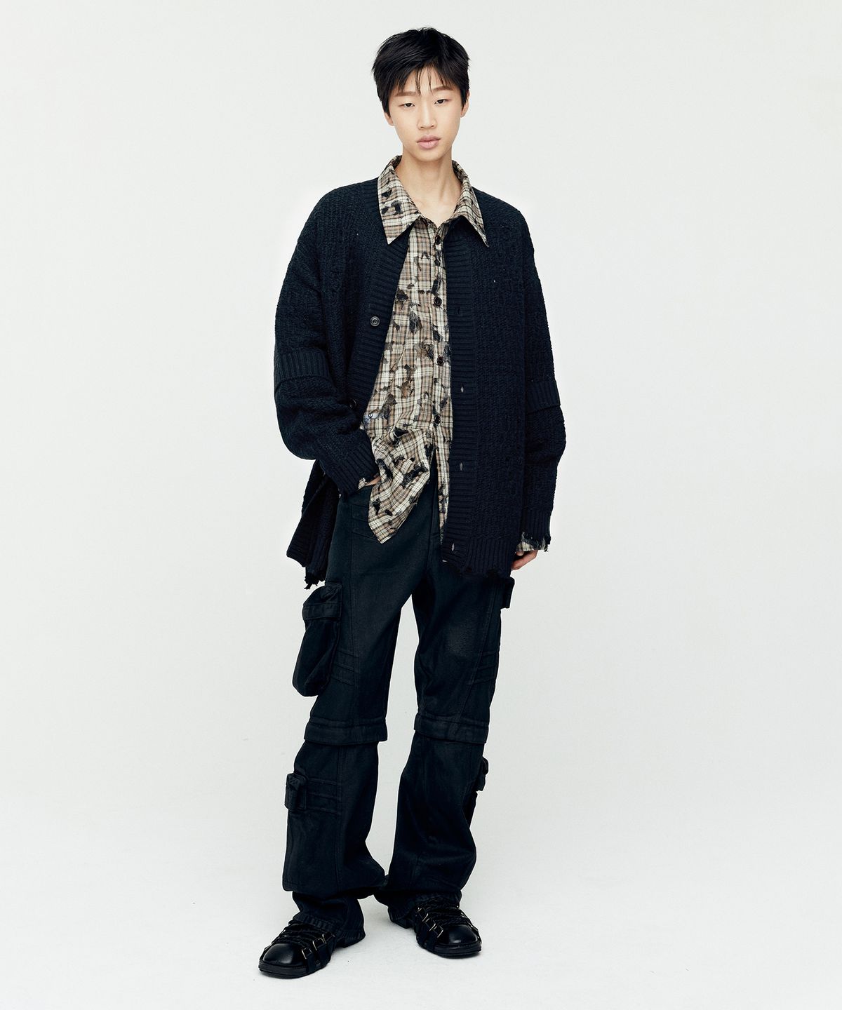 앤더슨벨(ADSB ANDERSSON BELL) 로겐 울 롱 가디건 atb1156m(BLACK)