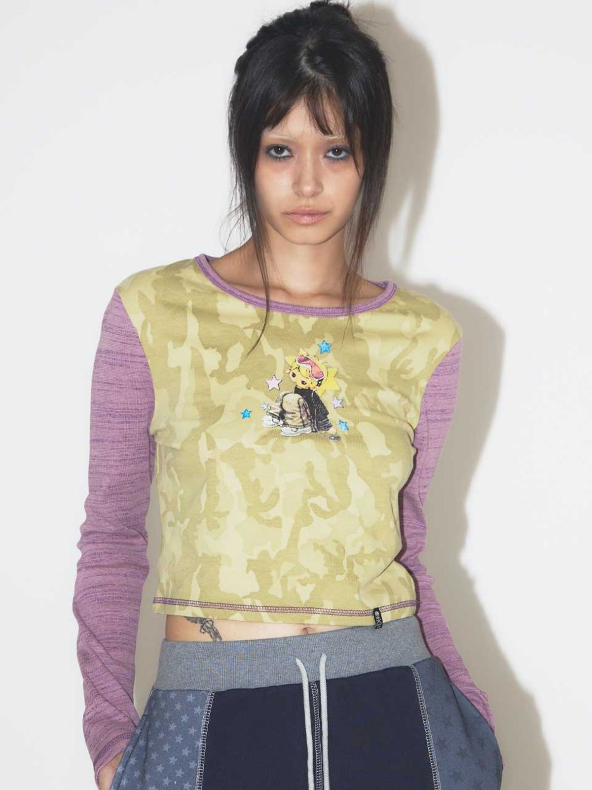 익스파이어드걸(EXPIRED GIRL) Libra Camo Top Purple