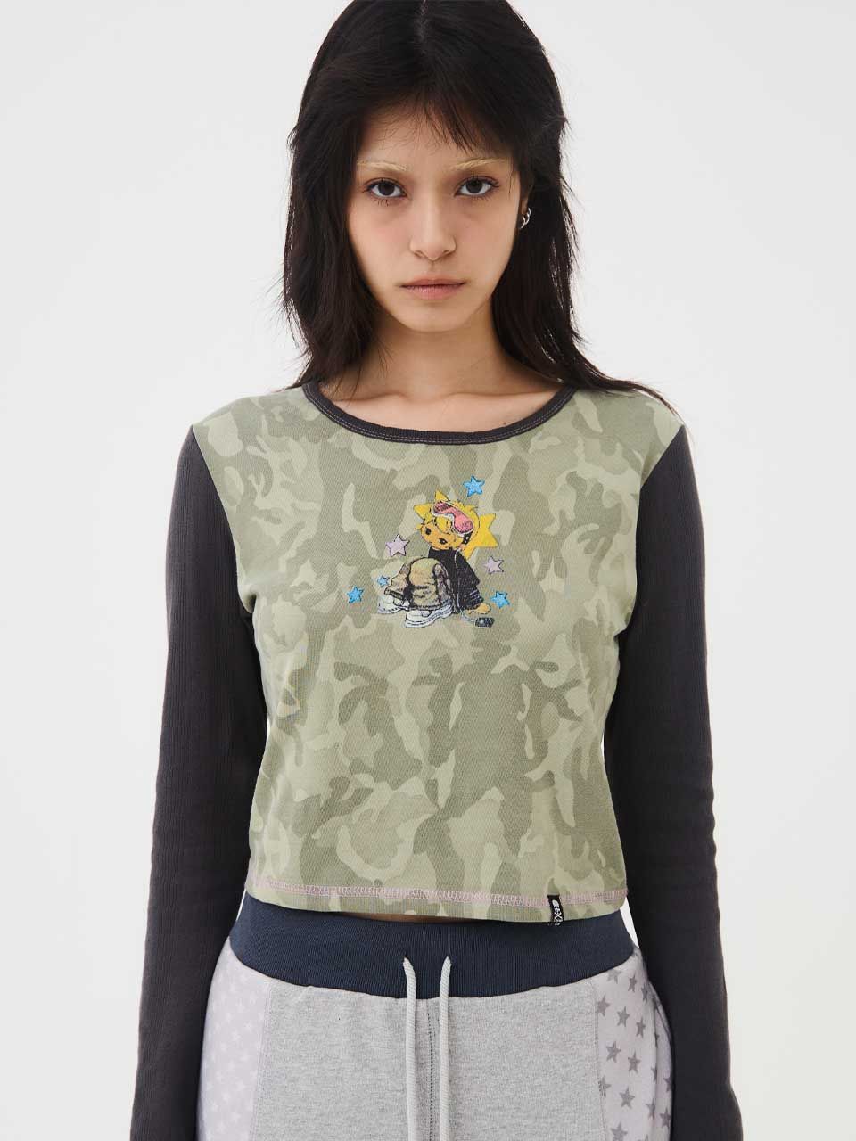 ◇EXPIRED GIRL◇ Libra Camo Top Purple MUSINSA | EXPIRED GIRL Libra Camo Top Charcoal