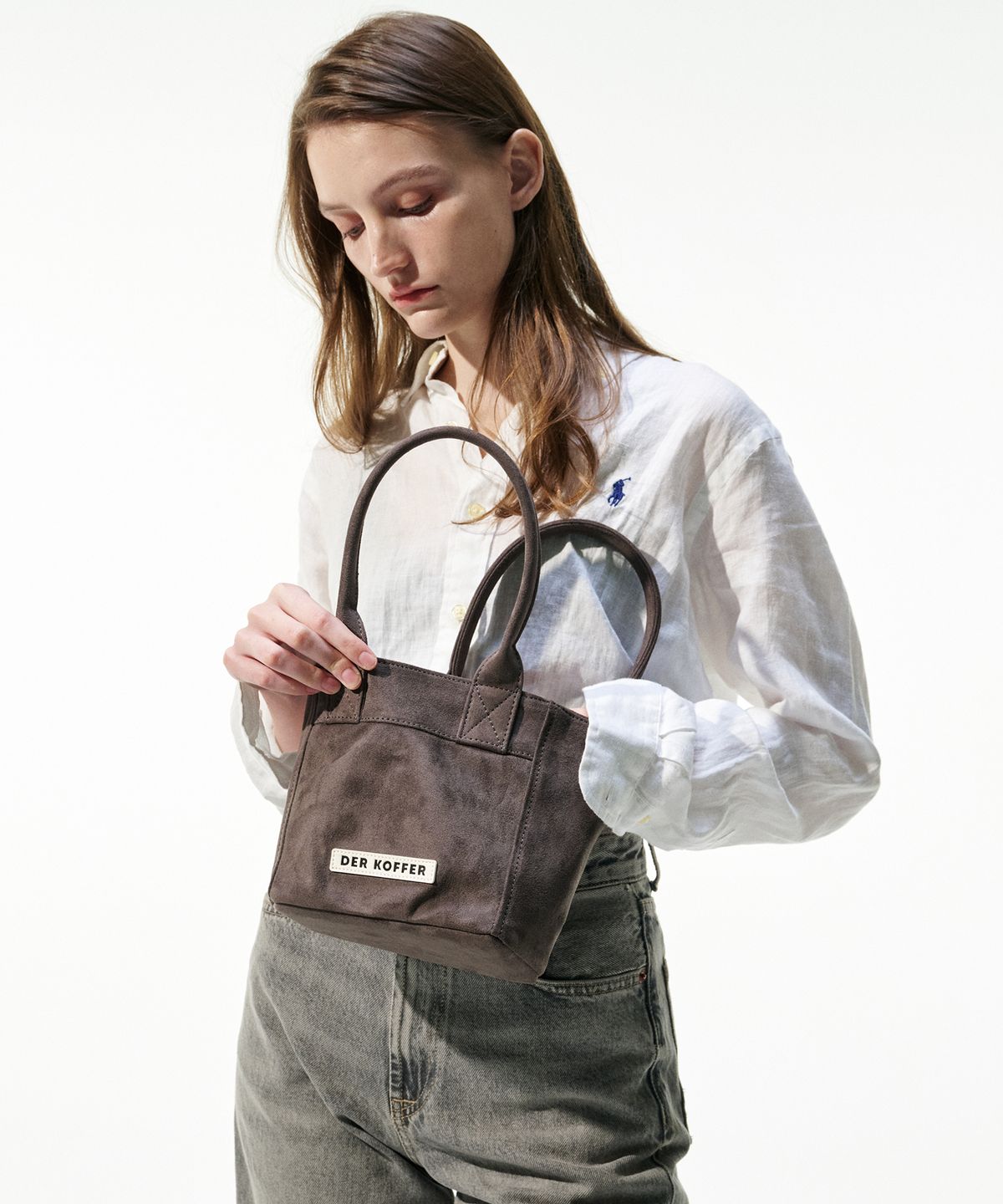 델코퍼(DER KOFFER) SHOPPER SUEDE [CHARCOAL]_MINI