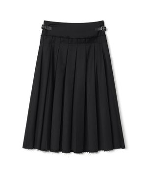 버클 플리츠 스커트 [블랙]