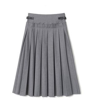 버클 플리츠 스커트 [그레이]