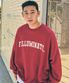 [FW]오버핏 아치 로고 스웨트 셔츠-와인