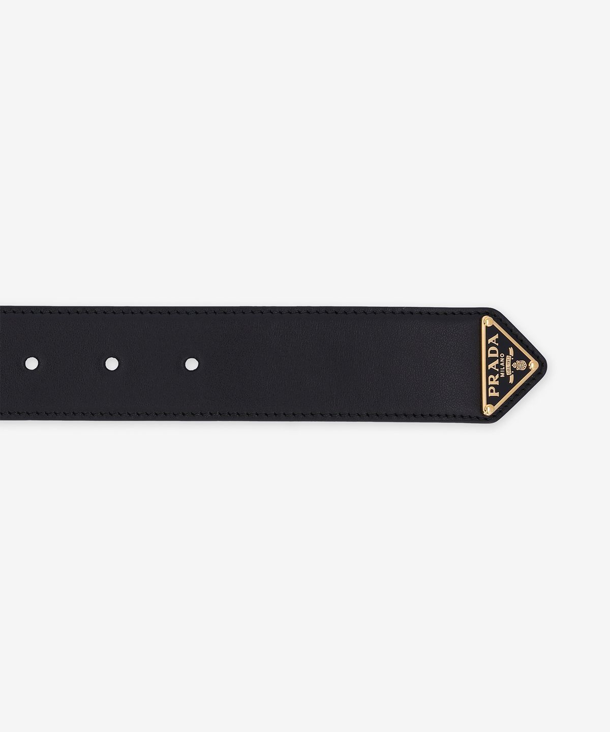 ★PRADA★ Triangle Logo Leather Belt Black 1CC5458NQF0632 1C MUSINSA | PRADA Triangle Logo Leather Belt - Black