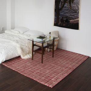 윈터 레드 트위드 극세사 거실 러그