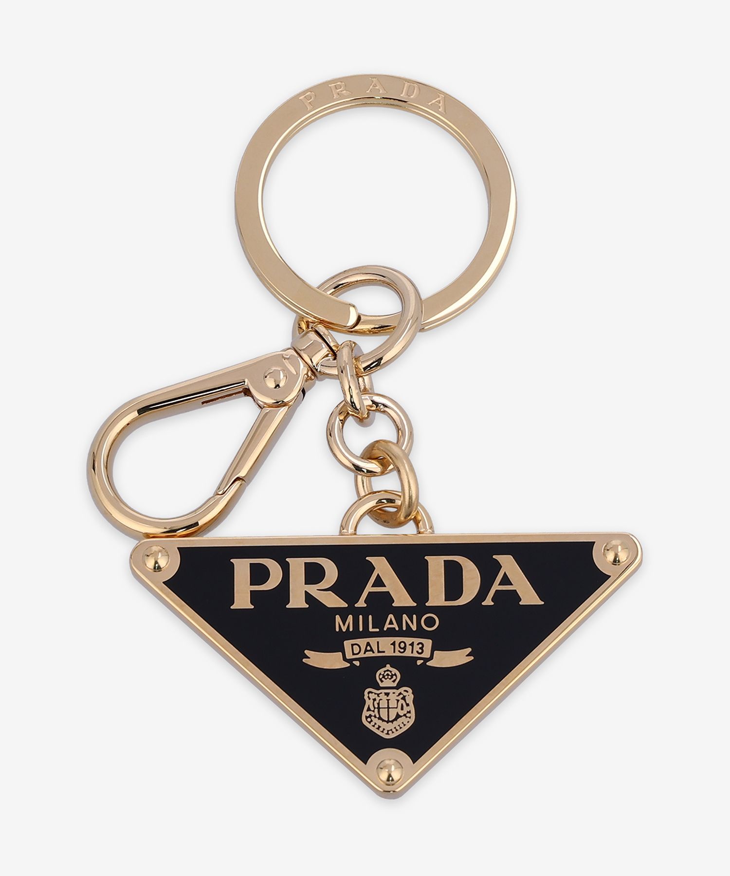 ★PRADA★ Triangle Logo Keyring Gold Black 1PM03766AF019F 1P MUSINSA | PRADA Triangle Logo Keyring - Gold:Black