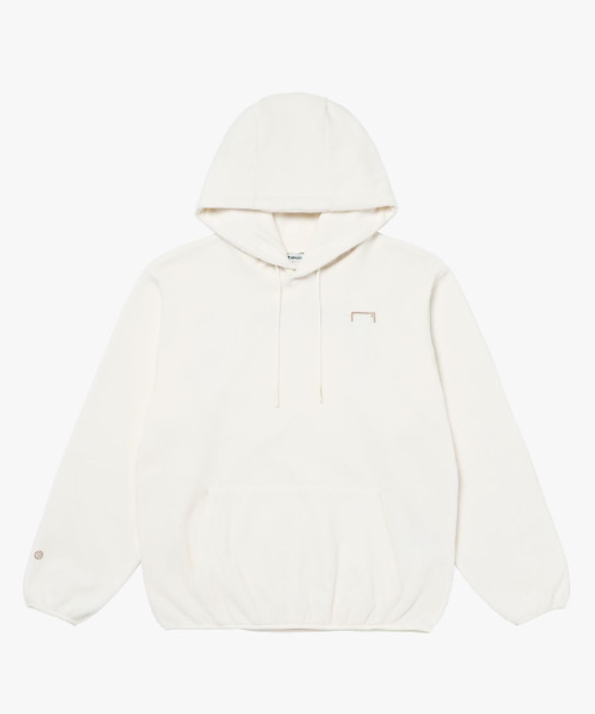 골스튜디오(GOALSTUDIO) ESSENTIAL EMBROIDERY FLEECE HOODIE-OFF WHITE