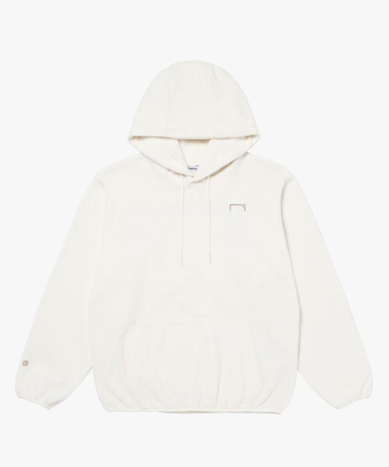 ESSENTIAL EMBROIDERY FLEECE HOODIE-OFF WHITE