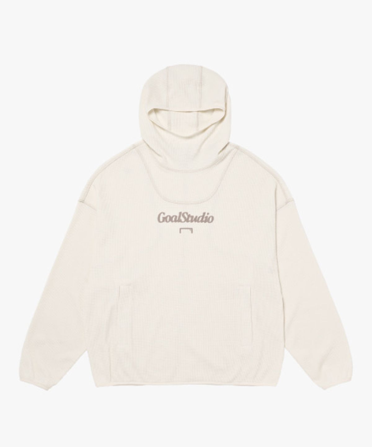 골스튜디오(GOALSTUDIO) WAFFLE OVER FIT HOODIE-CREAM