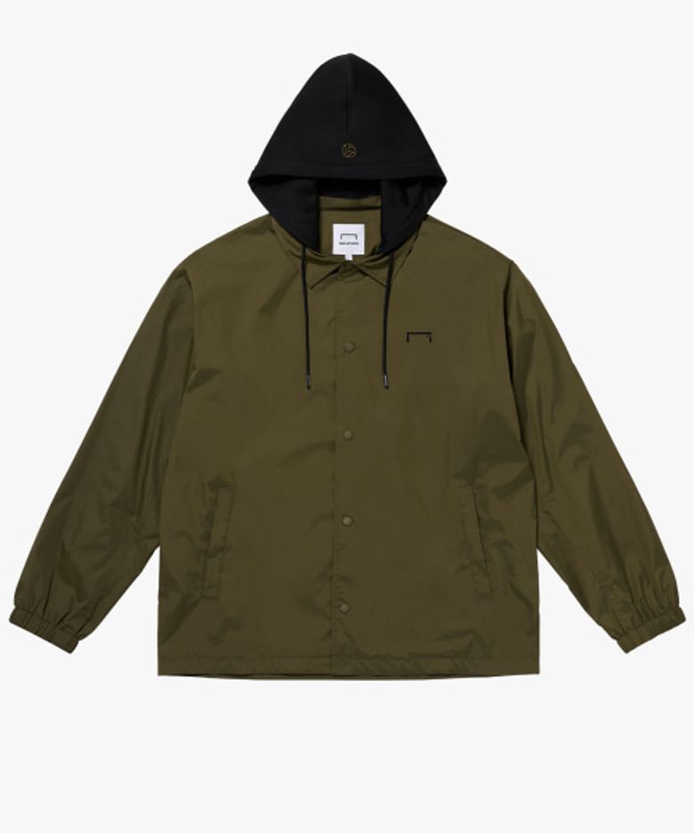 GRAFFITI COACH JACKET-OLIVE GREEN