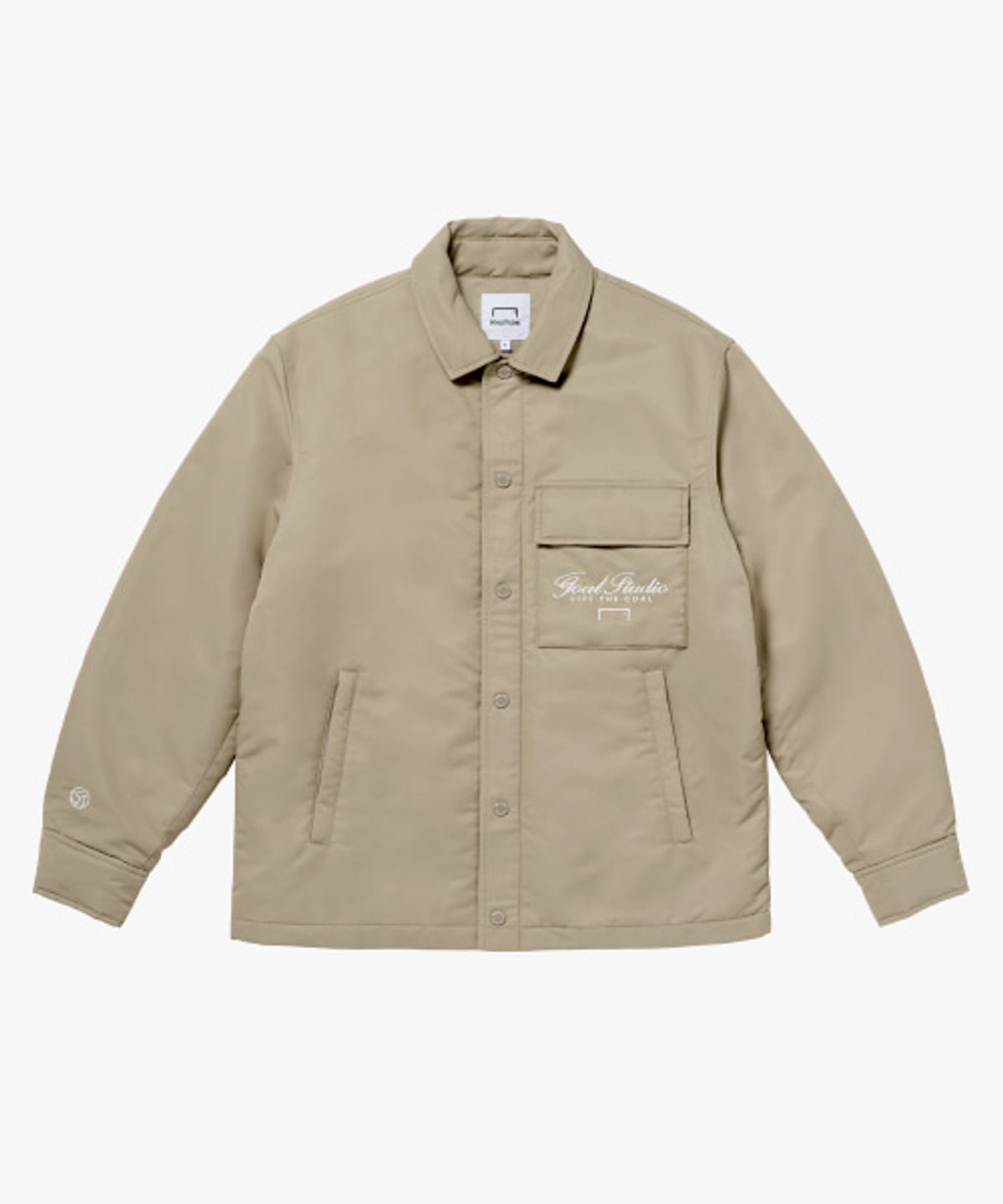 골스튜디오(GOALSTUDIO) EMBROIDERY PADDED SHIRT JACKET-BEIGE