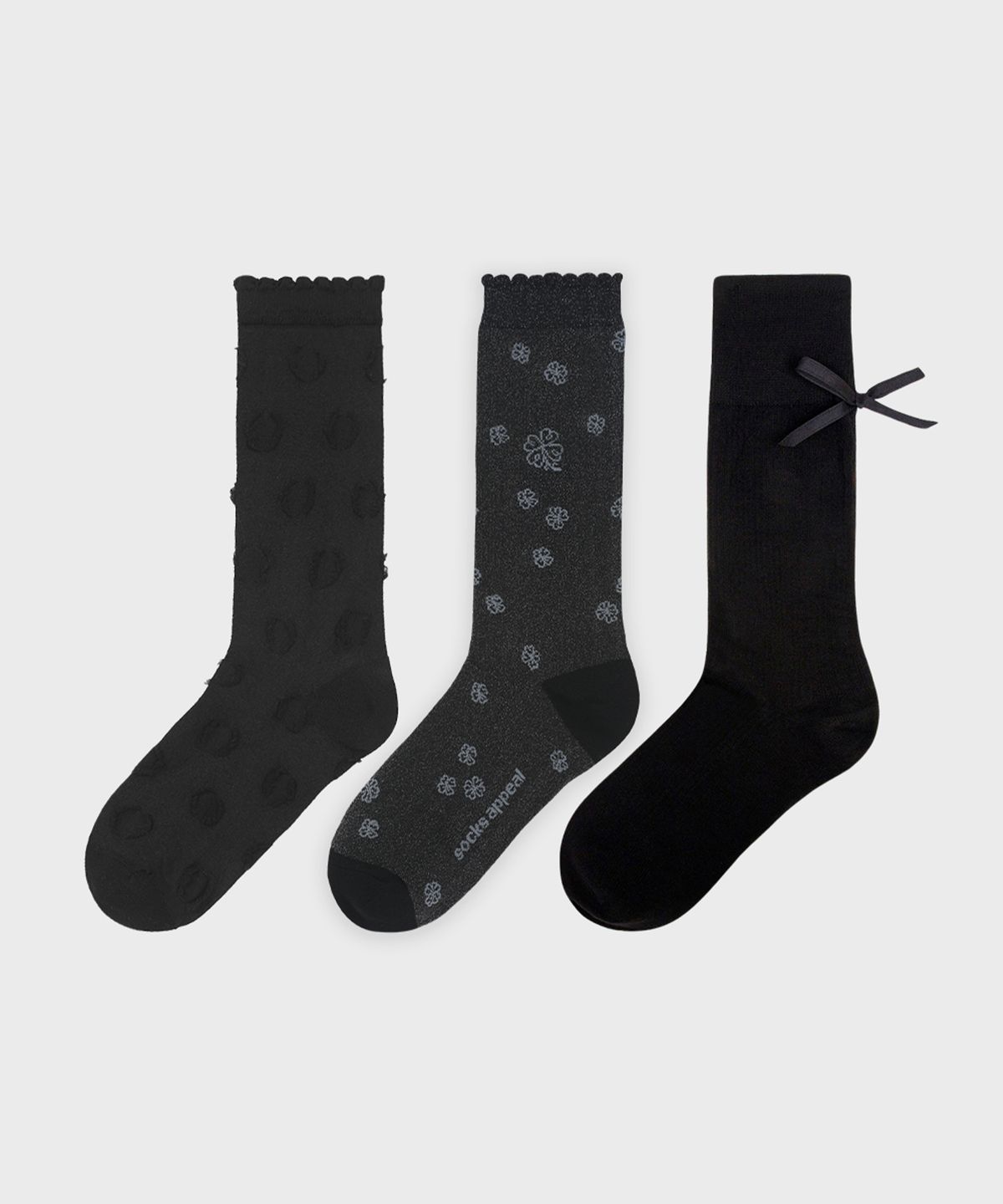 삭스어필(SOCKS APPEAL) RIBBON GIRL black special SET