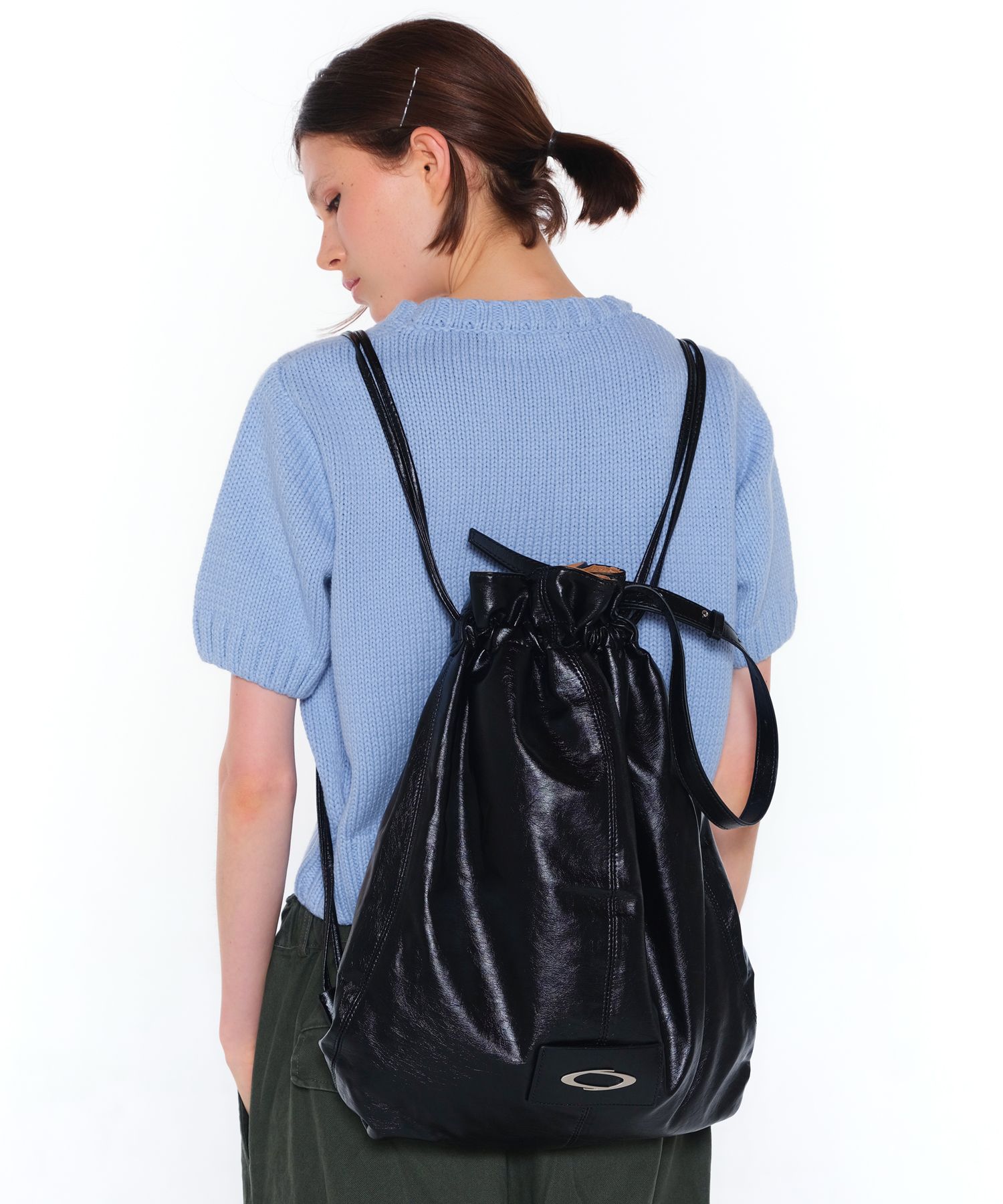 ☆NOIAGO☆ Drawstring bag black MUSINSA | NOIAGO NOI1433 Vegan Leather Drawstring Bag (Black)