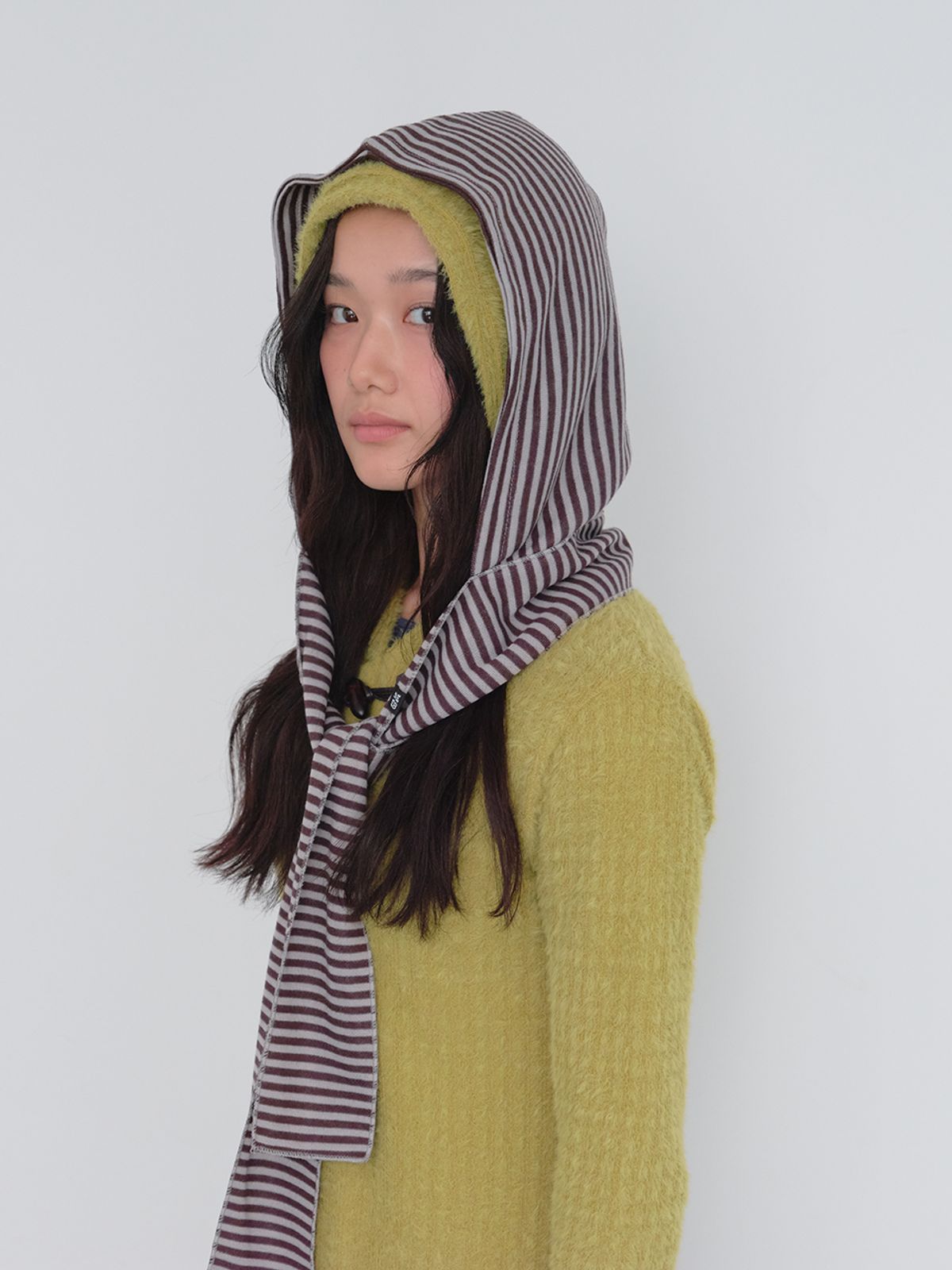 무음(MUWM) 스트라이프 후드 머플러 Stripe Hooded Muffler (2 Colors)