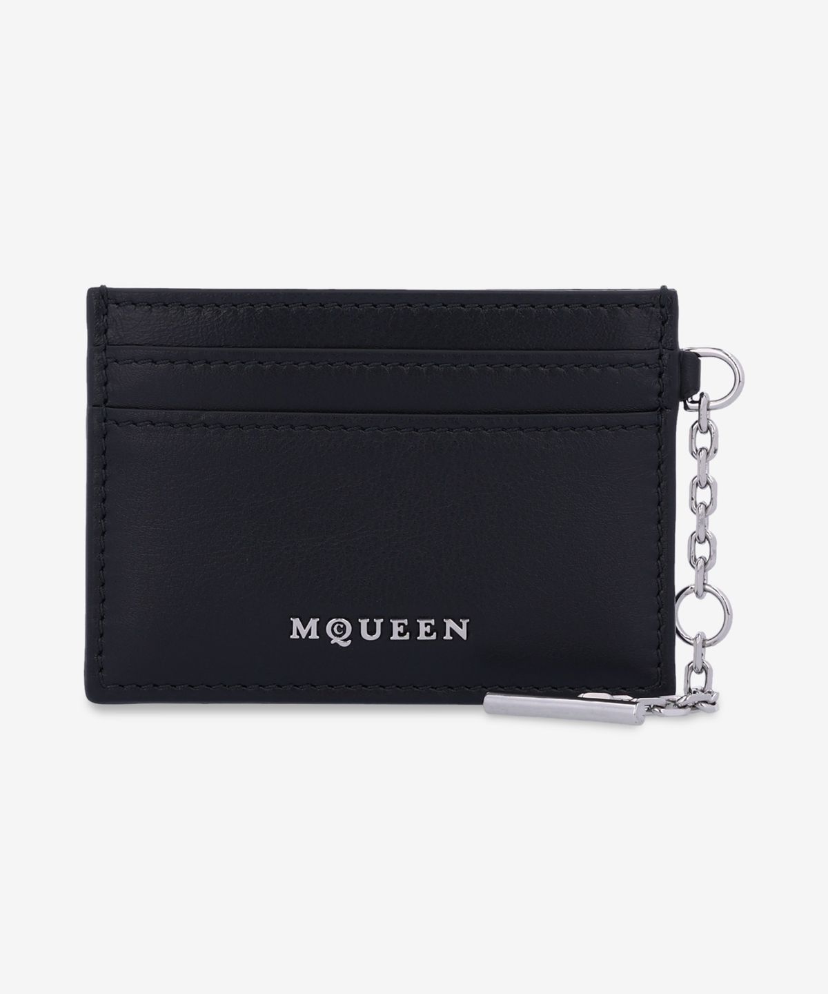 알렉산더 맥퀸(ALEXANDER McQUEEN) 실버 슬링 카드 홀더 - 블랙 / 8044341T1AN1000