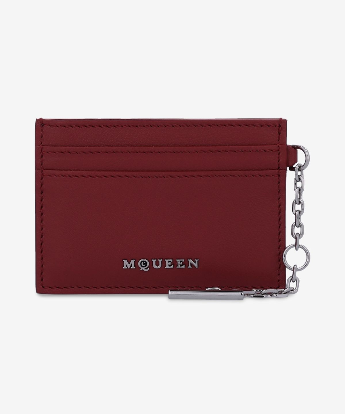 알렉산더 맥퀸(ALEXANDER McQUEEN) 실버 슬링 카드 홀더 - 레드 / 8044341T1AN6820