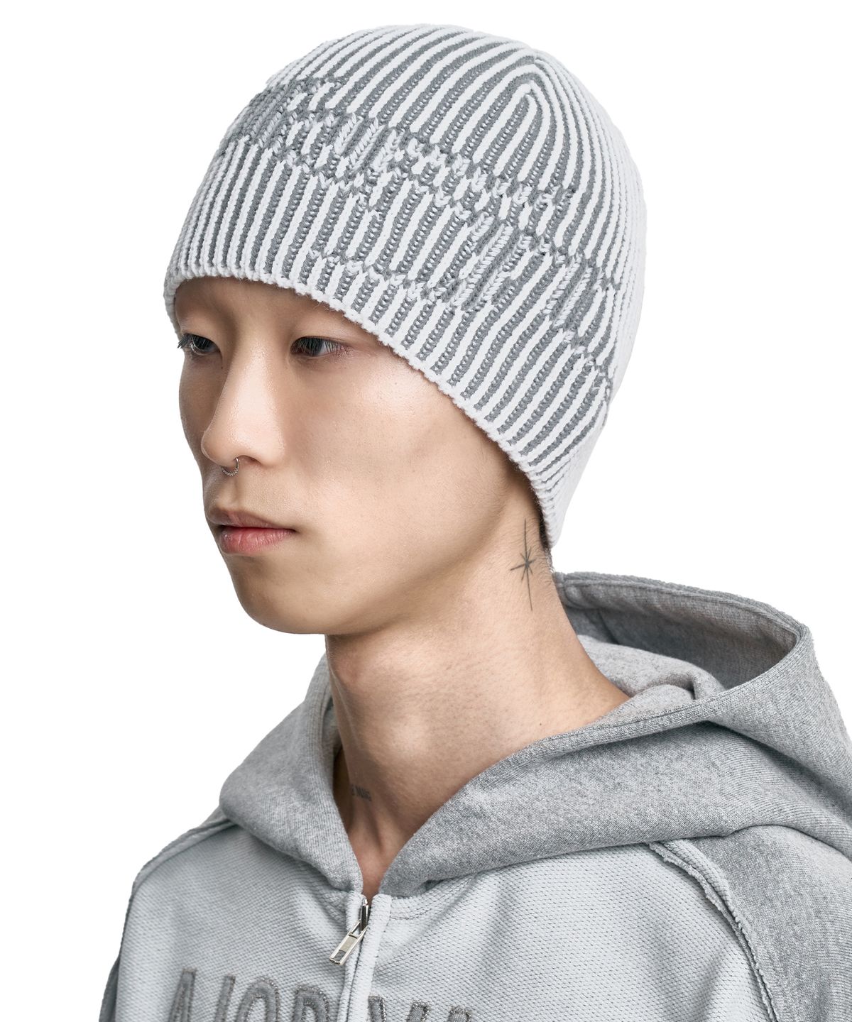 아조바이아조(AJOBYAJO) [PBA] Tribal AJO Two Tone Beanie [GREY]