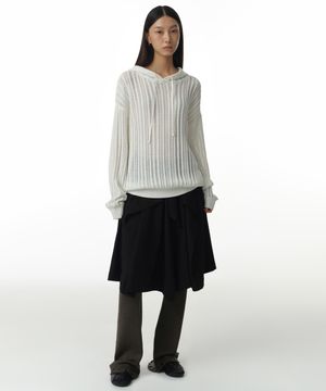 어시메트릭 밴딩 스커트 [블랙]