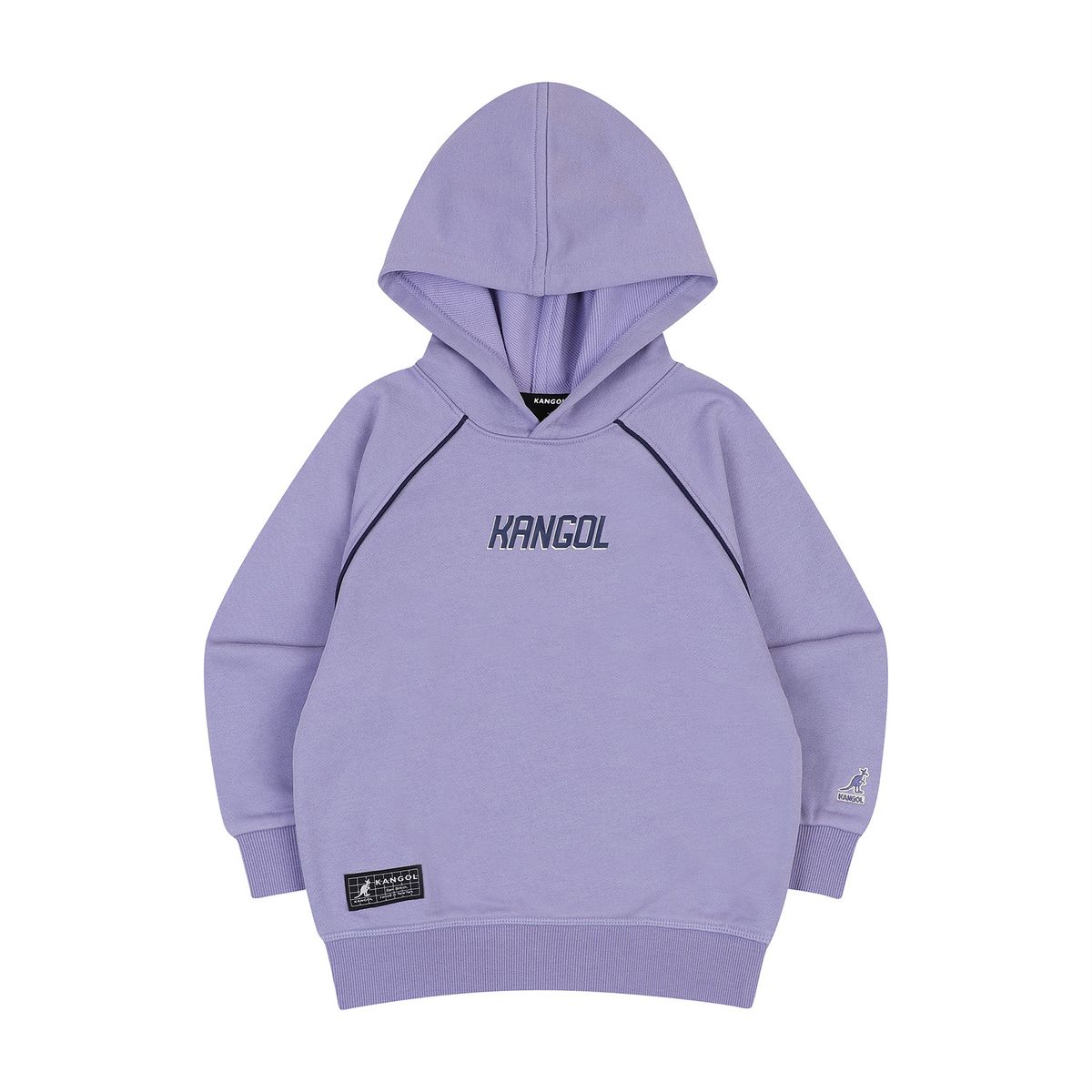 캉골키즈(KANGOL KIDS) 파이핑 디테일 레터 포인트 후디 QD 0002 퍼플