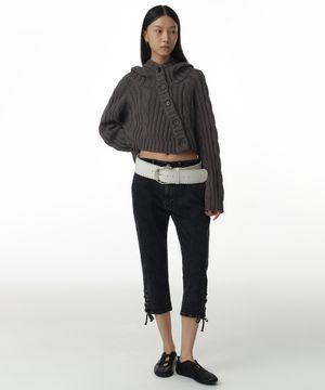 코르셋 카프리 팬츠 [빈티지 블랙]