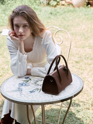 BESSIE mini tote cross bag_BROWN