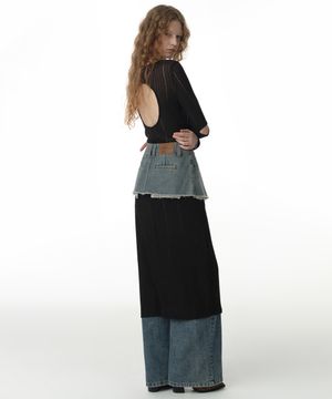 타이드 컷아웃 드레스 [블랙]