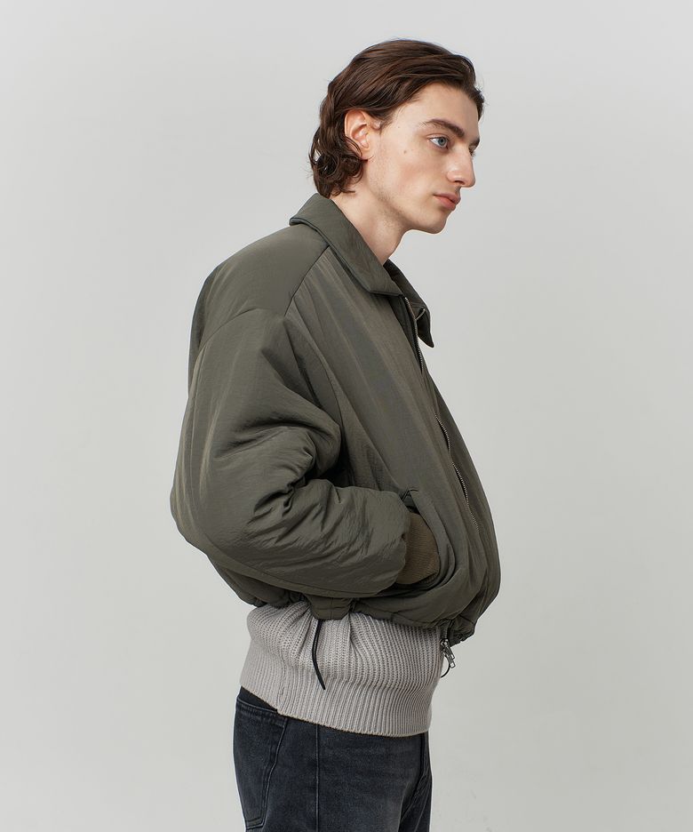 Matt Crop Puffer KHAKI