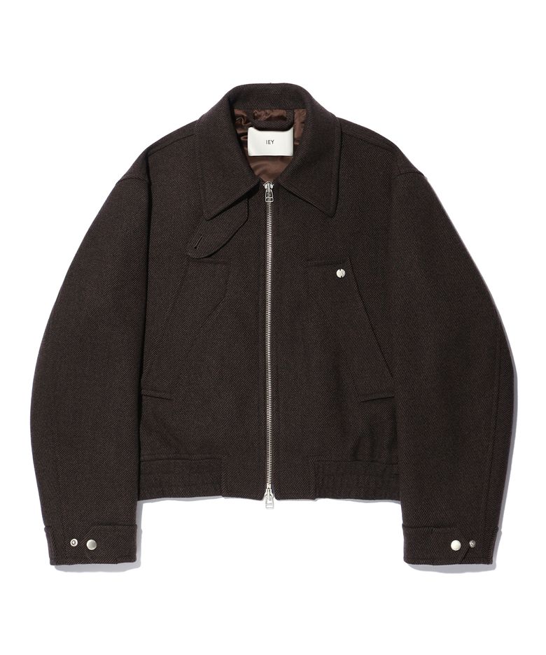 TAP WOOL JACKET Brown