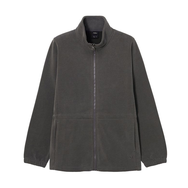 W 텐셀 본딩 하이넥 자켓 Charcoal Brown