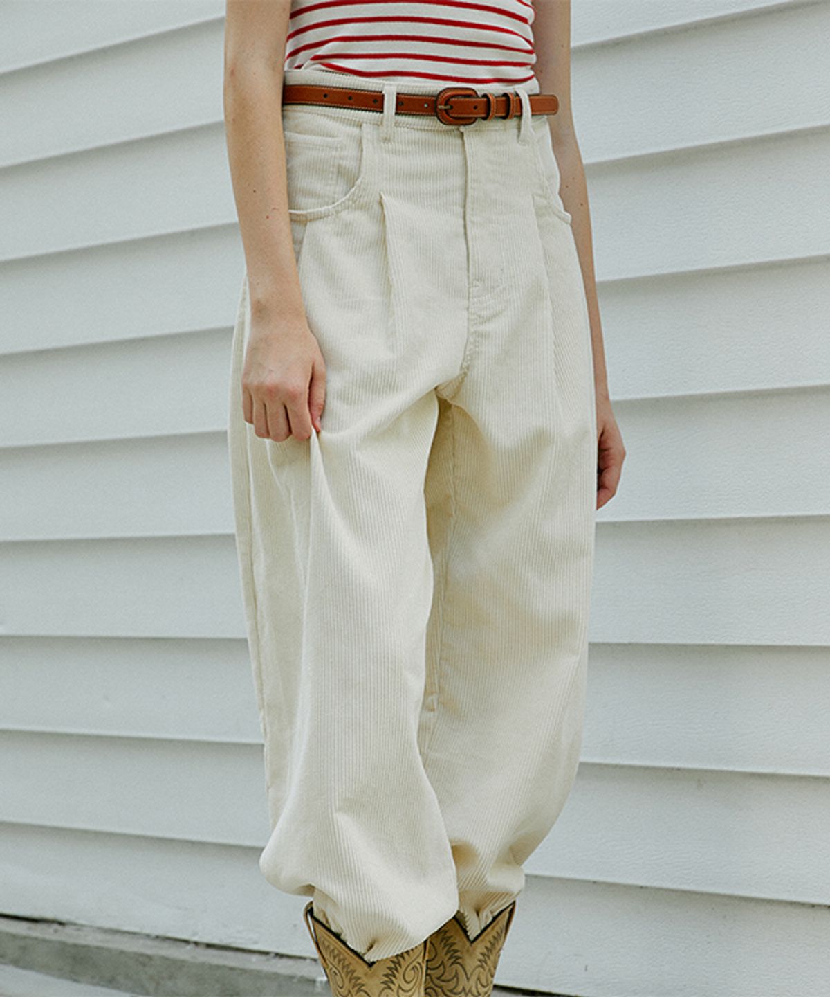 그린버터(GREENBUTTER) Classic Cow Leather Belt (Camel)