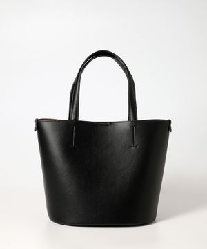 Vegan leather Handle Bucket bag - Black