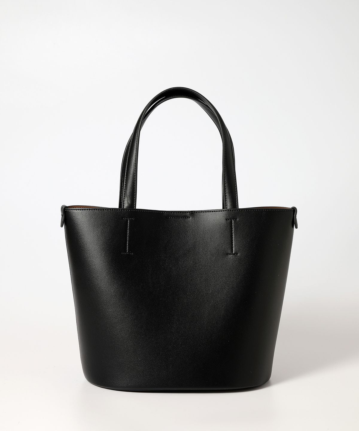 옐로우스톤(YELLOWSTONE) Vegan leather Handle Bucket bag - Black