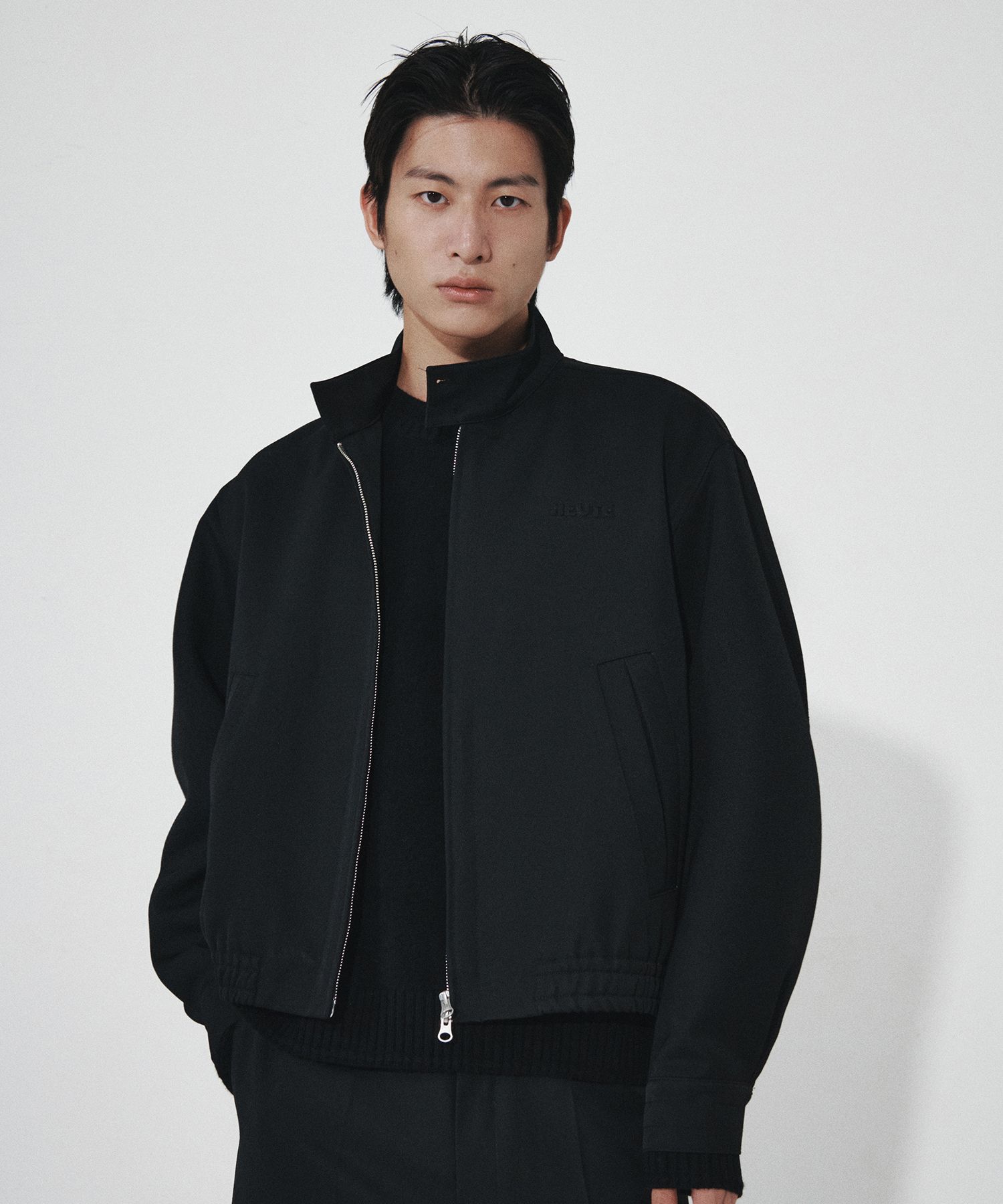 ジャケット・アウター 24AW WOOL HARRINGTON JACKET BLACK L ブルゾン Rough Wool Gabardine
