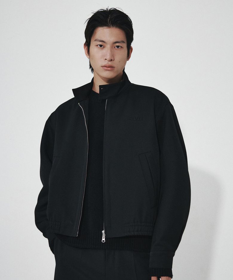 WOOL HARRINGTON JACKET (BLACK)
