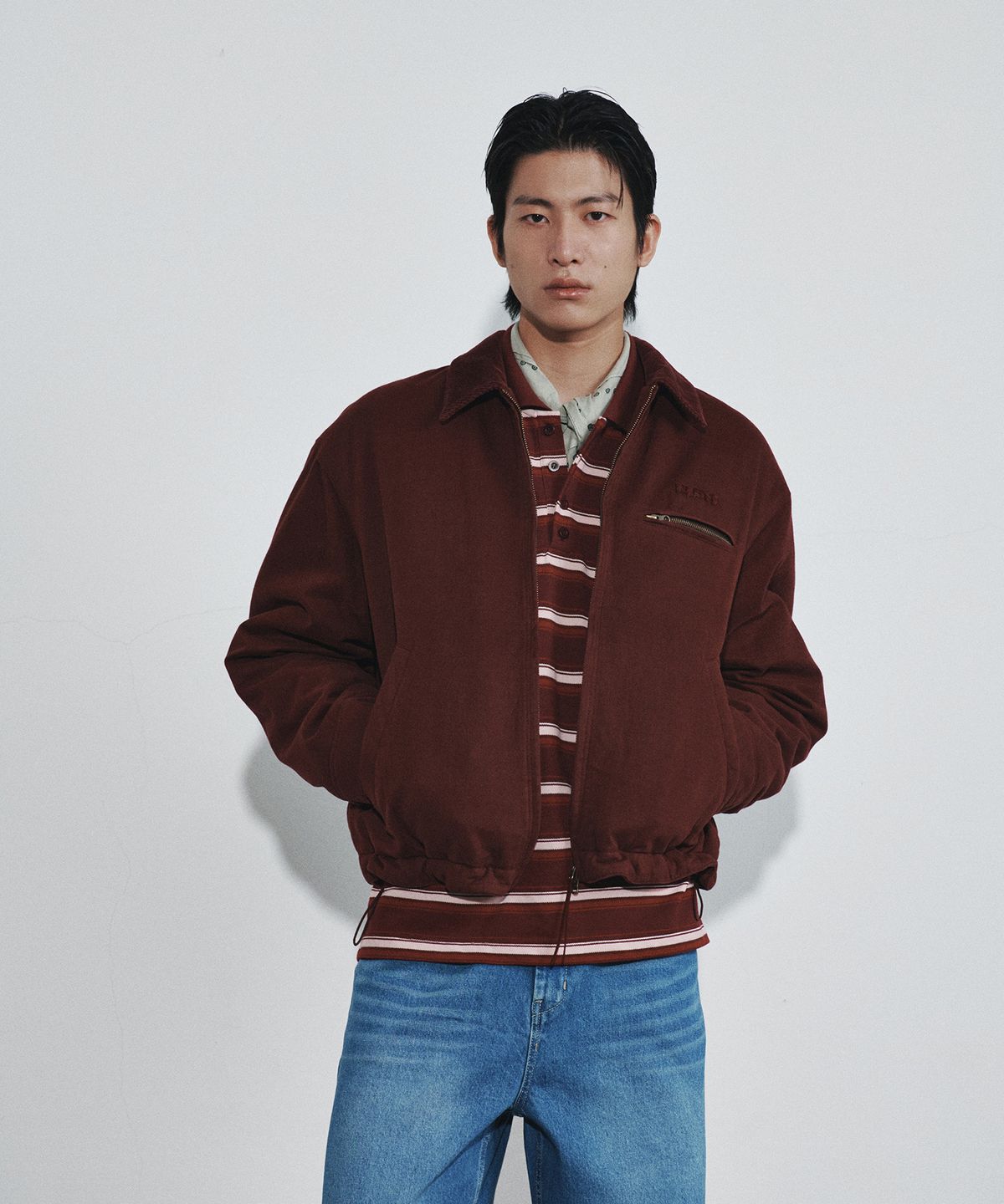 호이테(HEUTE) HET PADDED WORK JACKET (DRY ROSE RED)