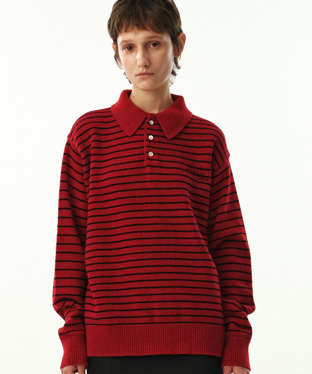 MOONSUN ♥ 02 M.C UNISEX, Stripe Wool Collar Knit MUSINSA | MOONSUN 02 M.C UNISEX, Stripe Wool Collar Knit