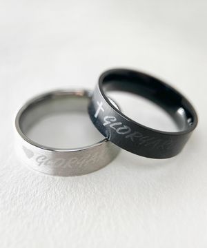 [남여공용] 써지컬스틸 6MM블랙&무광실버 외경각인반지 / GSPR-004-2