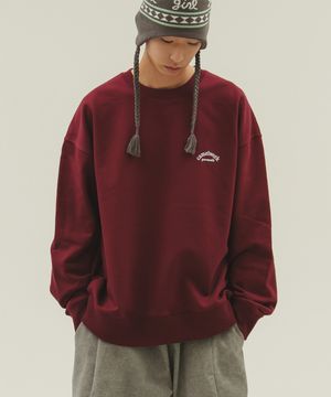 카멜 가먼트 스몰 로고 스웨트셔츠(버건디)