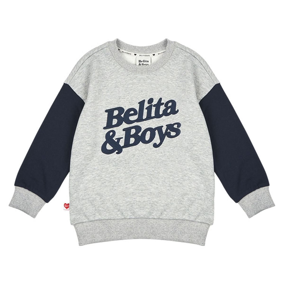 벨리타앤보이즈(BELITANBOYS) 벨리타로고컬러블럭 맨투맨티셔츠 BK4HTM01MG