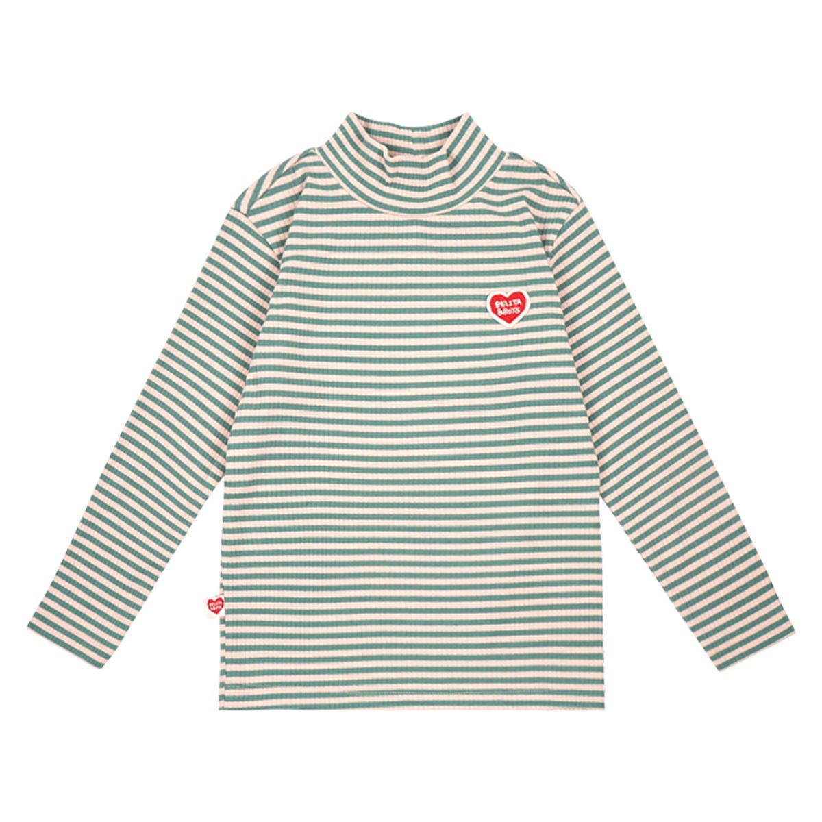 벨리타앤보이즈(BELITANBOYS) 스트라이프골지 하프넥긴팔티셔츠 BK4HTB15GN