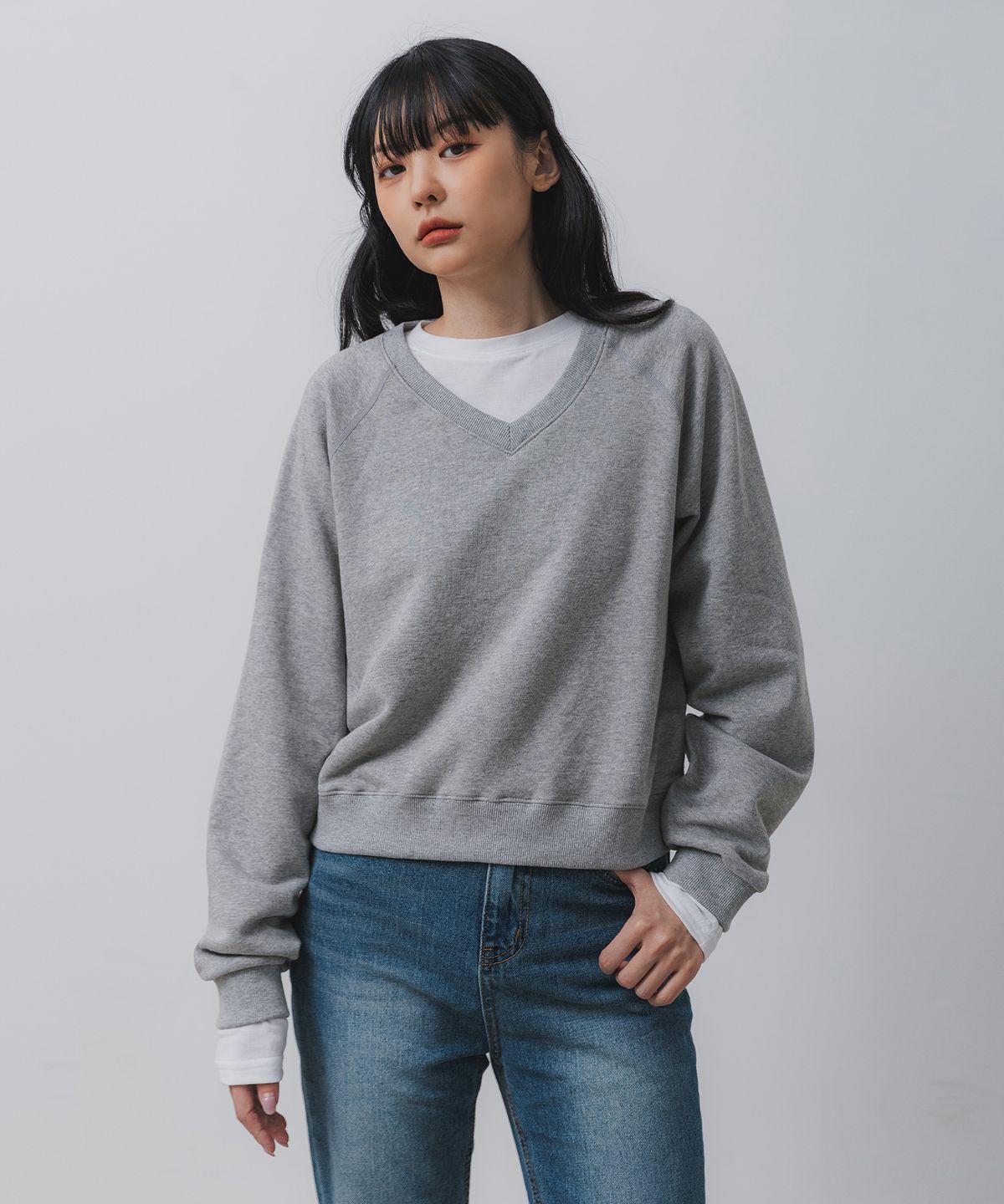 바켄(BAKKEN) [SET] [긴팔+맨투맨]스웨트셔츠 레이어드 티셔츠 세트 BK5974_4999