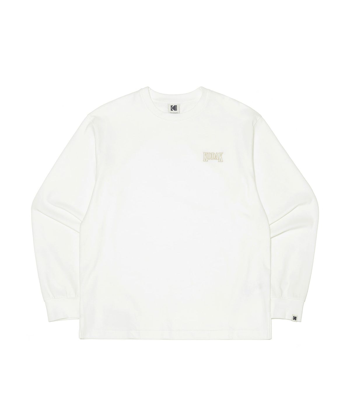 코닥(KODAK) 피치기모 레귤러핏 긴팔 티셔츠 WHITE