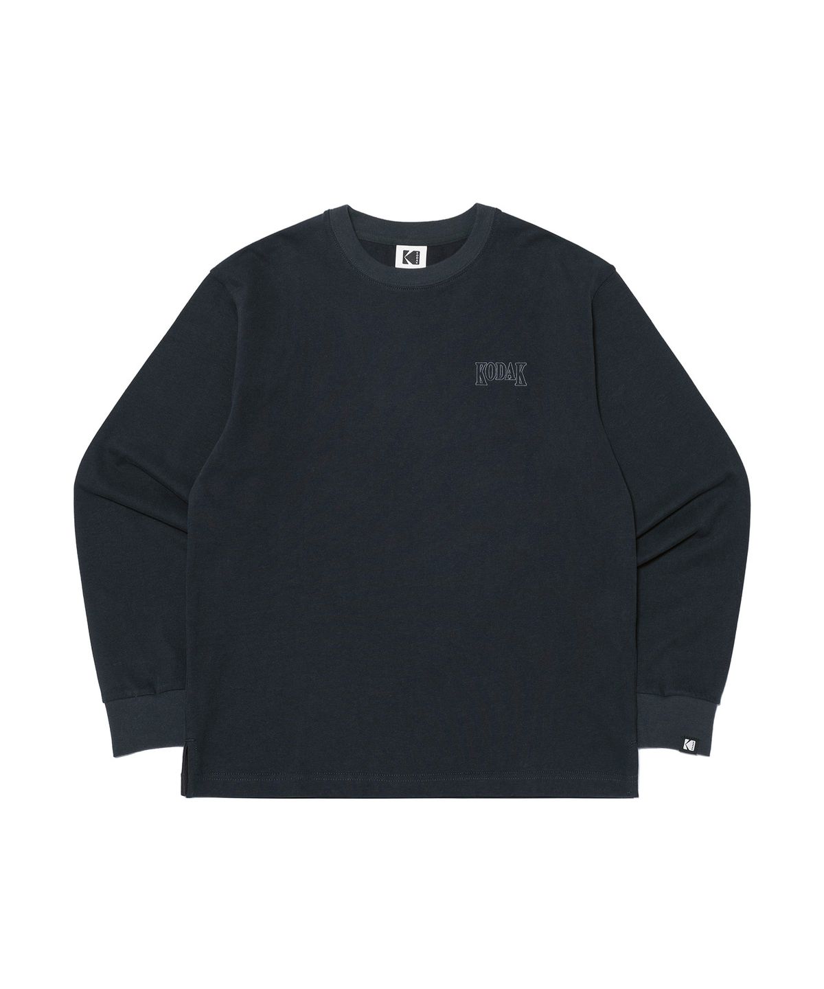 코닥(KODAK) 피치기모 레귤러핏 긴팔 티셔츠 BLACK