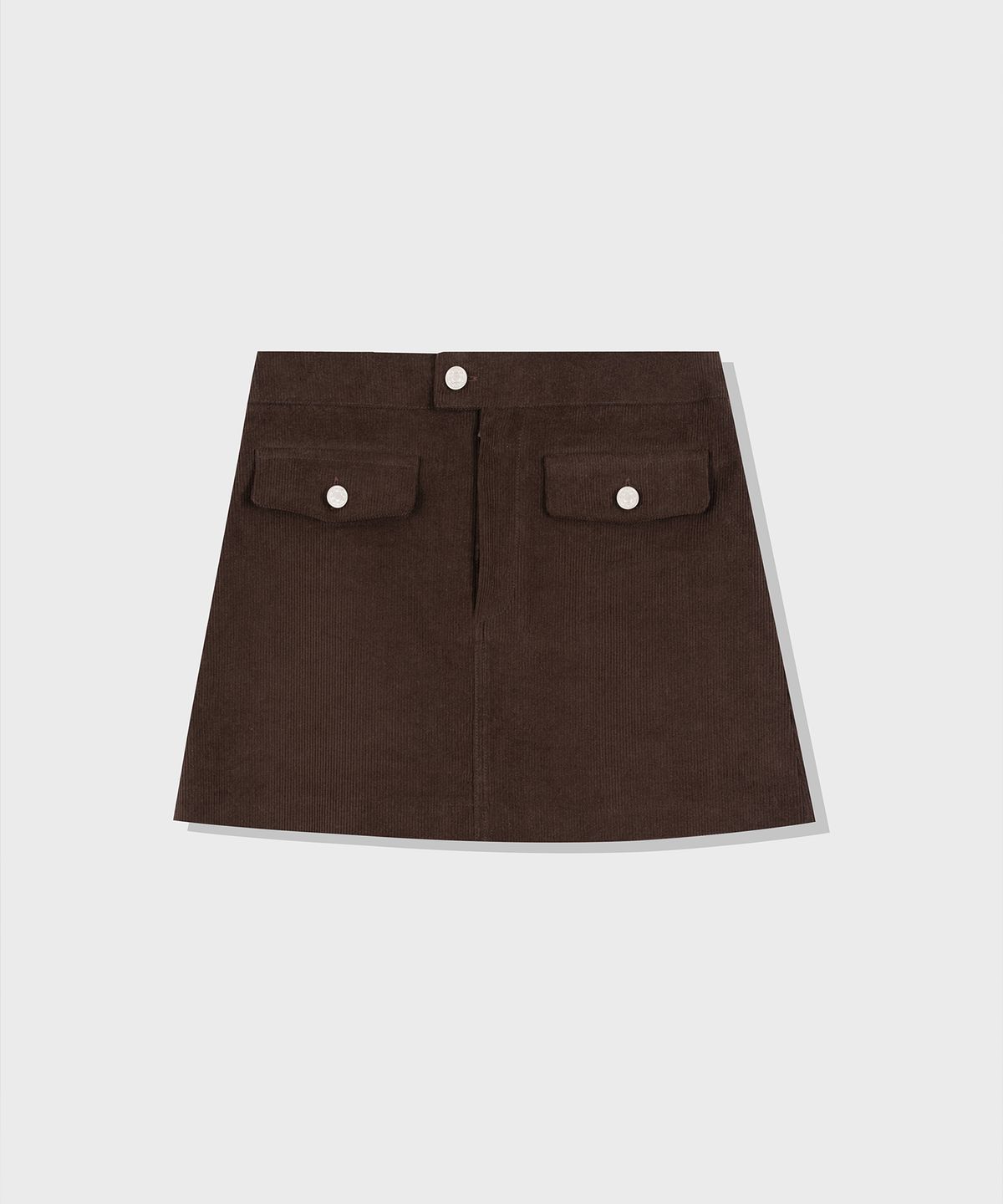 디망쉬(DIMANCHE) CORDUROY CLASSIC MINI SKIRT (BROWN)
