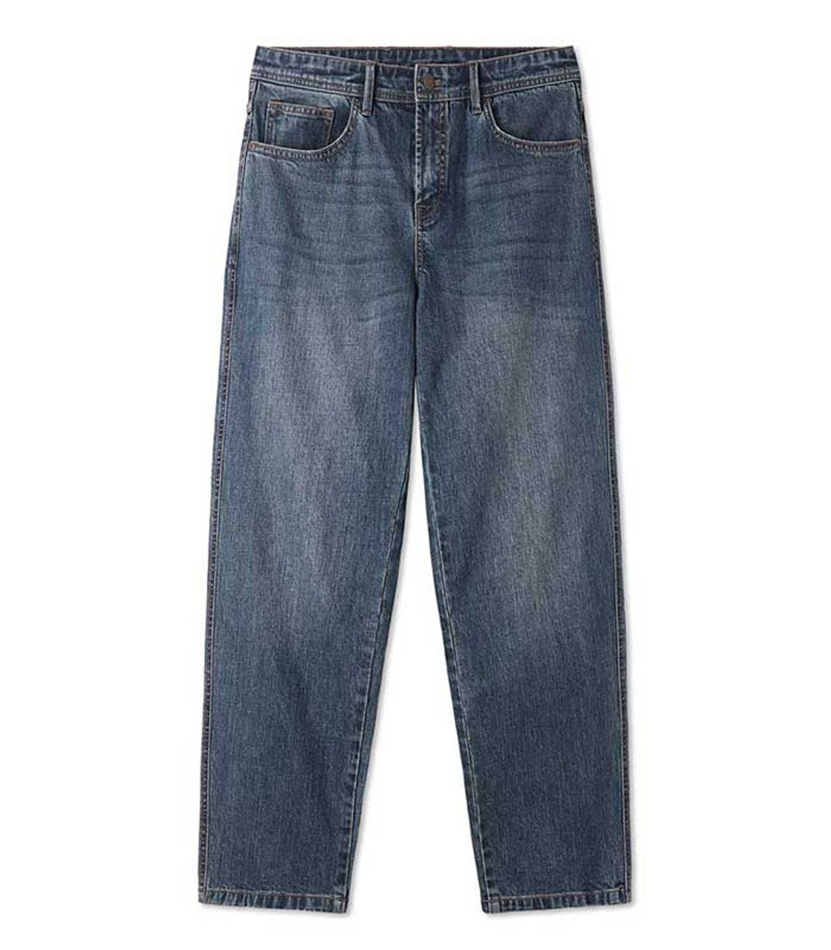 블랙브라운(BLACKBROWN) 디스트로이드 테이퍼드핏 데님 팬츠 [WASHED BLUE]