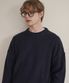 펀칭 라운드넥 오버핏 니트 네이비